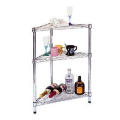 Multifunctional 3 Tiers Metal Corner Wire Rack with Adjustable Shelf Height